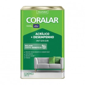 Tinta Acrílica Econômica Desempenho Cor Branco Interior 18 Litros Coralar Coral